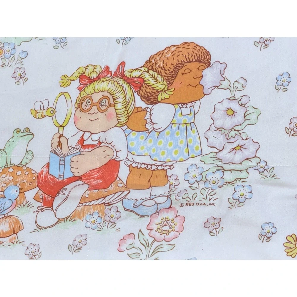 Vintage 1983 Cabbage Patch Kids Quilted Comforter Blanket 84x68 OAA Inc CLEAN!